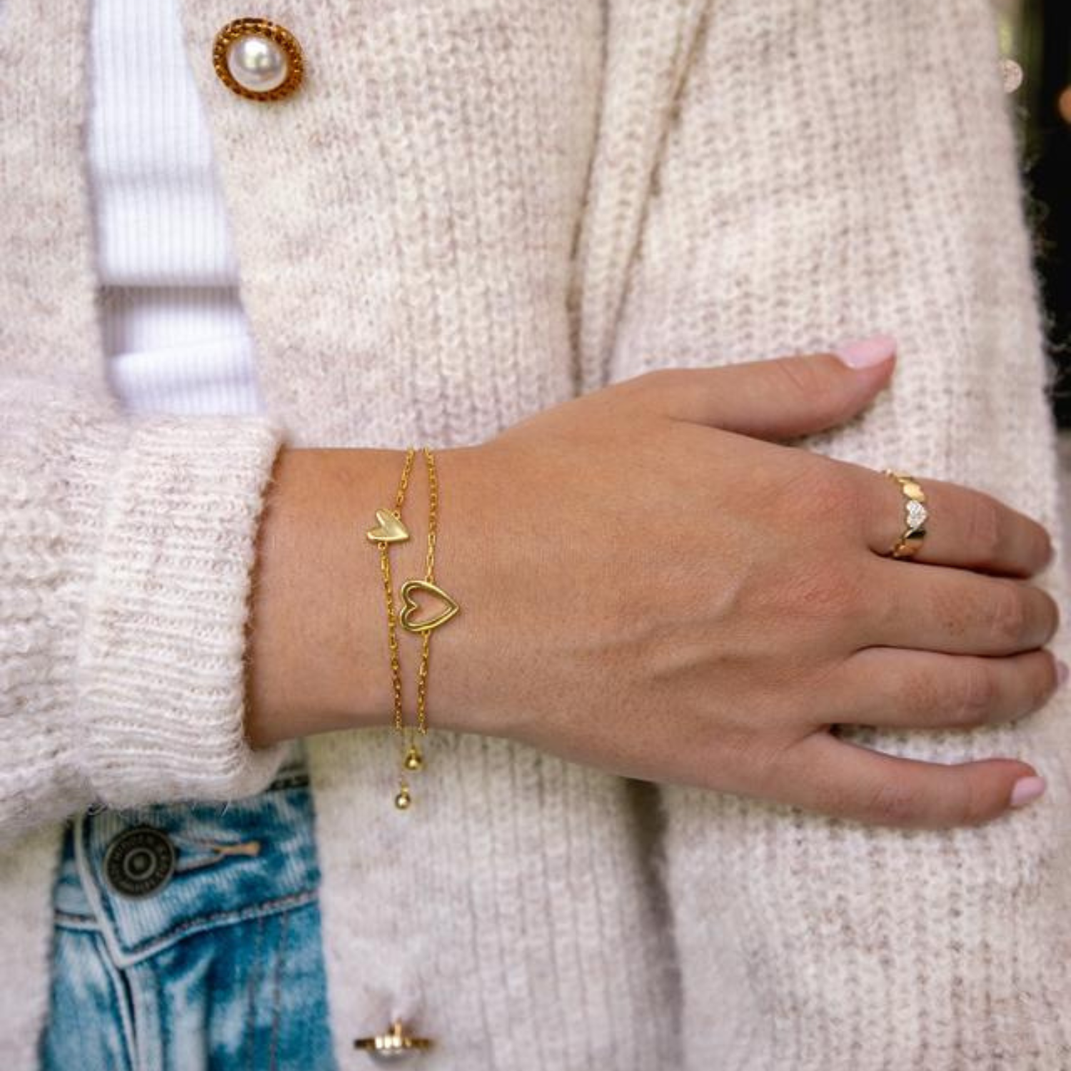 Complementary Heart Partner Bracelets